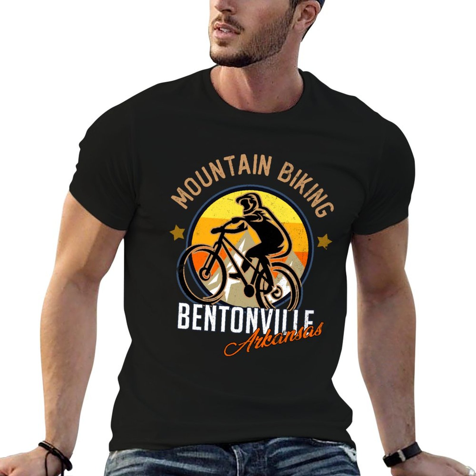 Mountain Biking Arkansas - Футболка с модным принтом для горного