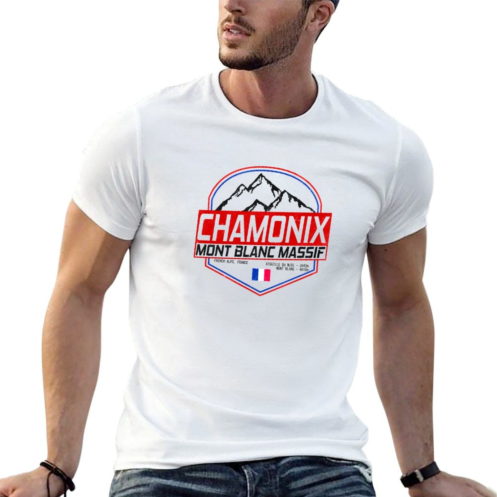 Mountain Biking France - Футболка в стиле ретро с изображением