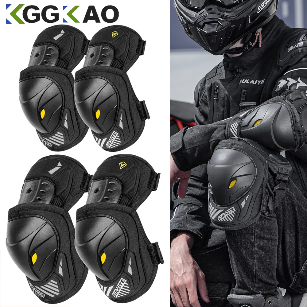 Mountain Biking Knee And Elbow Pads - 1 пара регулируемых защитных наколенников и