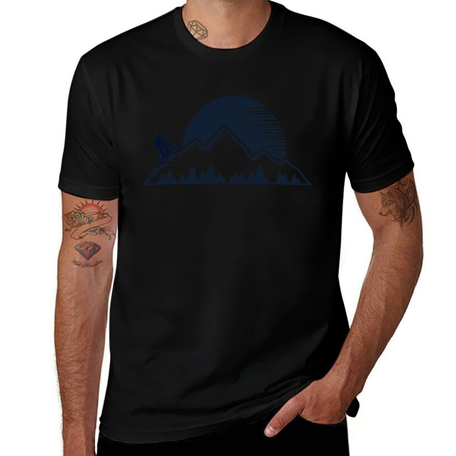 Mountain Biking Colorado - Винтажная футболка с изображением горного велосипеда